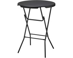 Alora Statafel zwart - Kunststof - Metaal - ø80x110 cm