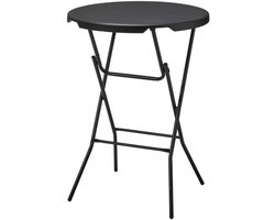 Alora Statafel zwart - Kunststof - Metaal - ø80x110 cm