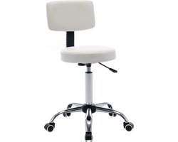 Alora - Tabouret comfort - Zadelkruk - Wit - kruk - kapperskruk
