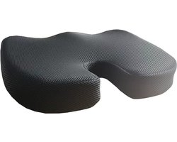 Alora zitkussen zwart - M-vormig - Stuitkussen - Ergonomisch - Zitkussen Orthopedisch - Zwart - Anti-slip bodem - Drukverlichtend
