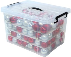 Alpac Kerstballen opbergbox - Kerstballenbox - Kerst opbergbox - 48 Liter - 535 x 390 x 320 mm - Transparant