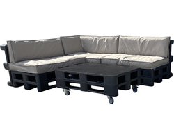 Alpac Loungeset - Palletbank - Pallet Loungeset - 256 x 216 x 80 cm - Duurzaam - Exclusief kussens