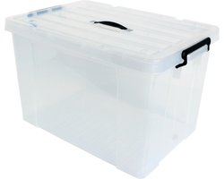 Alpac Opbergbox - Opbergbox met deksel - Opbergdoos - 85 Liter - 660 x 450 x 395 mm - Transparant