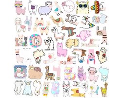 Alpaca & Lama Stickers - 50 stuks dieren stickers - 5x6CM - Laptopstickers - voor muur, journal, drinkfles etc.