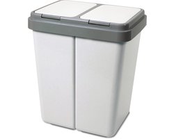 Alpfa dubbele afvalbak 50L Lichgrijs