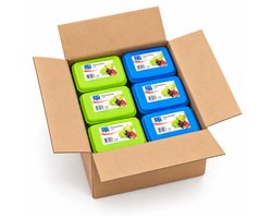 Alpfa – Lunchboxen – 0,9 Liter – Set van 12 Stuks – Vershoudbakjes met Klikdeksel – Groen en Blauw