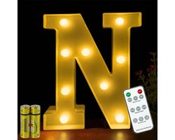 Alphabet lamp met afstandsbediening - LED letterlamp - Verstelbare helderheid - Perfect voor feestelijke decoratie - ShopVlot