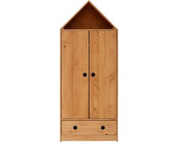 Alpi-Garderobekast 2 Deurs 1 Lade Pine/MDF Natuur