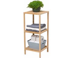 alpina Badkamerrek - 3 Etages - 33 x 32 x 77,5 CM - Badkamermeubel - Ecologisch Bamboe Hout