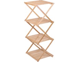 alpina Badkamerrek - 4-Laags - 40 x 33.5 x 93.5 CM - Opvouwbaar - Bamboe - Bruin