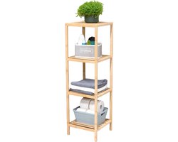 alpina Badkamerrek 4-laags - Badkamermeubel - 32x33x108,5cm - Bamboe