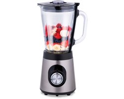 alpina Blender Smoothie 1.5L - Mixer 500W met Glazen Kan - Keukenmixer met 2 Snelheden en Pulserende Functie - Antislip Voetjes - Eenvoudig te Reinigen
