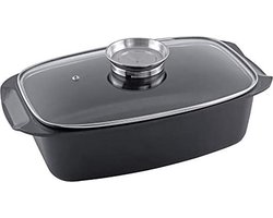 alpina Braadslede - Ovenschaal Rechthoekig - 39,5x22,5x10,8cm - 5.5L - RVS - Zwart