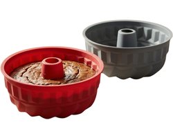 alpina Bundt Cakevorm - Tullbandvorm - Ronde Cakevorm - Voor Brood & Cake - Grijs of Rood