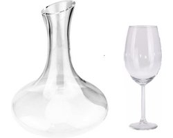 Alpina decanteer kan / wijn karaf 1,8 liter met 4 stuks rode wijn glazen 580 ml - Wijn schenkkan