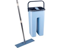 alpina Dweilsysteem met Emmer - Dweil incl. 2 Microvezeldoeken - voor Harde Vloeren - 360° Draaibaar