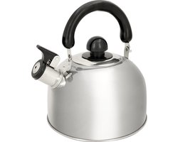 alpina Fluitketel 1.8L - Geschikt voor Inductie en Gas - Diameter Ø19CM - Waterkoker - Waterketel - Gemaakt van Hygiënisch RVS - Cool-Touch Handgreep - Zilver