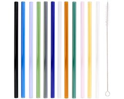 Alpina gekleurde rietjes glas 13-delig