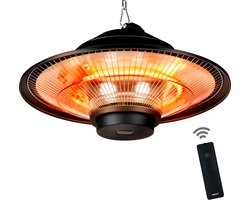 alpina Heater Terrasverwarmer met Infrarood Verwarming - Heater Elektrisch en Hangend - Terras Verwarmer P44 Spatwaterdicht - Terrasheater 1500W met Afstandsbediening