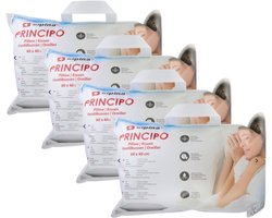 alpina Hoofdkussen 60 x 40 cm - 4 stuks - Kussen voor Bed en Slaapkamer - Ademend, Vocht Afvoerend en Wasmachine Bestendig - voor Buik-, Rug- en Zijslaper - Microvezel/ Katoen - Wit