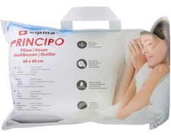 alpina Hoofdkussen 60 x 40 cm - Kussen voor Bed en Slaapkamer - Ademend, Vocht Afvoerend en Wasmachine Bestendig - voor Buik-, Rug- en Zijslaper - Microvezel/ Katoen - Wit