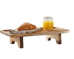 alpina Houten Dienblad 37,9x2x5,5cm - Plateau op Pootjes - WD Acacia SL - Decoratief Houten Plateau - Ontbijt op Bed Dienblad - Organizer voor Keuken en Badkamer - 495g - Naturel Bruin