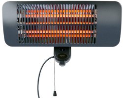 alpina Infrarood Verwarming Hangend - Terras Heater 2000W 3 Warmtestanden - Spatwaterdichte Terrasheater IP34 met Infrarood Paneel - Terrasverwarmer