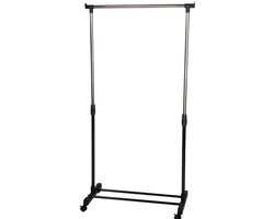 alpina Kledingrek met Wieltjes - Kleding Rek Hoogte Verstelbaar 93 - 158cm - Mobiele Kledingstang - Zwart