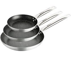 Alpina Koekenpannet Set - 3 Pannen - Zwart