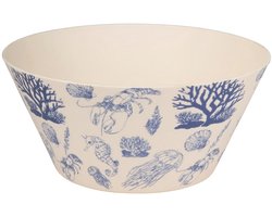 alpina Kom – Kunststof Beslagkom met Zeepatroon – 14,5 cm – Saladekom - Blauw