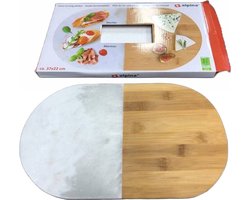 Alpina Ovale Opdienblad | Bamboe en Marmer | 37x22cm