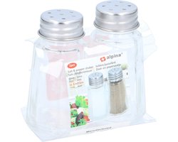 Alpina Peper en zout strooiers - 7,5 cm - glas - vaatje - set