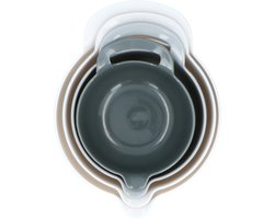 Alpina Set 4x Mengkom/ Beslagkom - met Handvat - 1,2-1,65-2,4-3 Liter - Antislip - Wit en Grijs