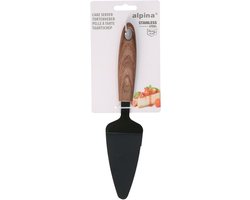 Alpina Taartschep - RVS - zwart/bruin - 25 cm - Keukengerei - opdienen/serveren van taartjes