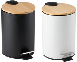 alpina Vuilnisbak - Zwart of Wit - Kunststof