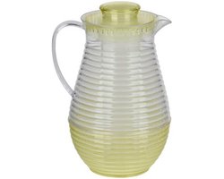 Alpina Waterkan/sapkan met fruit of ijsblokjes infuser/reservoir - 2 liter - kunststof - geel - 25 cm - deksel/handvat