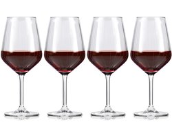 alpina Wijnglazen Rode Wijn - 4 Stuks Rode Wijnglazen - Wijnglas 50cl - Wijnglazen Set - Glazenset voor Diner - Wijn Glazen - Helder Glas