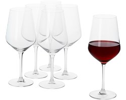 alpina Wijnglazen Rode Wijn - 6 Stuks Rode Wijnglazen - Wijnglas 53cl - Wijnglazen Set - Glazenset voor Diner - Wijn Glazen - Helder Glas