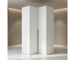 Alpine White 2-Deurs Kledingkast 100 cm – Ruime Draaideur Garderobekast met Verstelbare Planken & Kledingstang – Moderne Slaapkamer Kast Made in Germany – WitMobili Bella