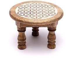 Altaartafeltje Bloem des Levens wit bedrukt