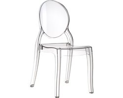 Alterego - ELIZA - Medaillon stoel - Transparant - 52x47x90 cm