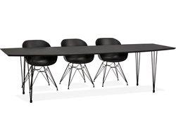 Alterego Zwarte uitschuifbare eetkamer-/vergadertafel 'MOTUS' - 170(270)x100 cm