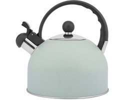 Altom Design Fluitketel RVS 2.5L – Glans Mint Groen – Voor Inductie – Met Fluitje & Koel Handvat – Alle Warmtebronnen