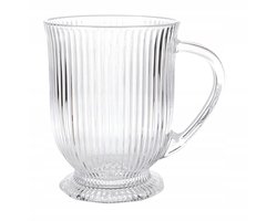 Altom Selena Serie - Glazen Latte Mok - 500ml - Geribbeld - Met Voet
