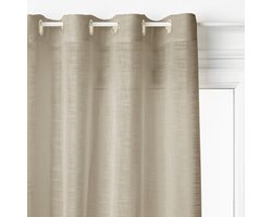 Alton Gordijn - Vitrage Gordijnen - Sheer Curtains – Transparante Raamgordijnen - Lichtdoorlatend Gordijn voor Woonkamer & Slaapkamer - Polyester - 140 x 240 cm - Beige