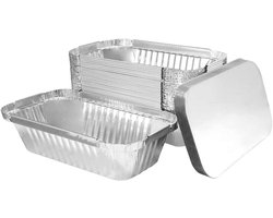 Aluminium - Alu Bak + deksel - 911cc - 100stuk - 20x13.5x5.6cm - Kapsalon - Rechthoek - IMES