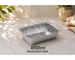 Aluminium Bakjes 850ml - 100 Stuks - Rechthoekige Alu Schalen - 20 x 14,5 x 5 cm - Kapsalon & Maaltijden - IMES PACK