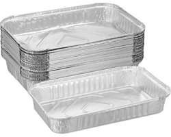 aluminium bakjes bbq - set van 25 - 31 x 21 cm - lekbakjes - tot 260° C