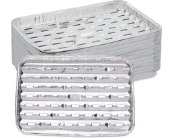 aluminium bakjes bbq - set van 40 - 34 x 22 cm - tot 260°C - lekbakjes