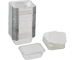 aluminium bakjes met deksel - set van 100 - 260 ml - maaltijd - kapsalon